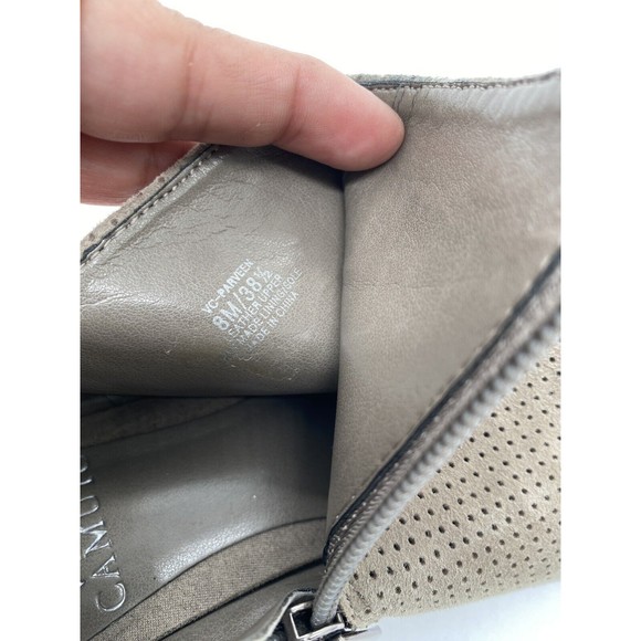 Vince Camuto Suede Booties with Buckle Detail - Parveen Gray Stone 8 M - Picture 4 of 5